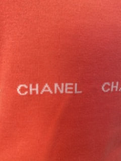 Chanel 04P, 2004 Spring Salmon/Orange Sleeveless Sweater, Size FR 42 US 8