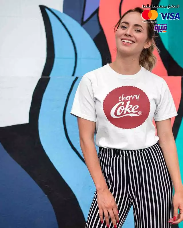 Cherry Coke - Basic White T-shirt with Digital Graphics - Google SEO - Result: Cherry Coke White T-shirt with Digital Graphics