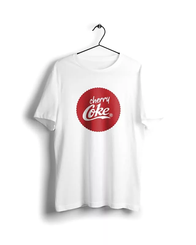 Cherry Coke - Basic White T-shirt with Digital Graphics - Google SEO - Result: Cherry Coke White T-shirt with Digital Graphics