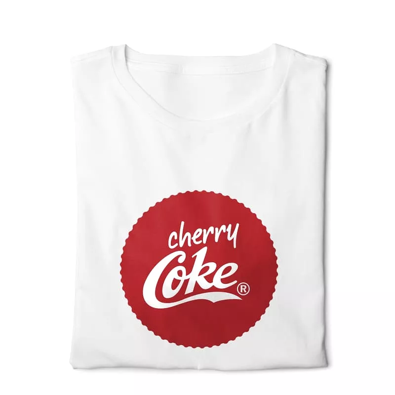 Cherry Coke - Basic White T-shirt with Digital Graphics - Google SEO - Result: Cherry Coke White T-shirt with Digital Graphics