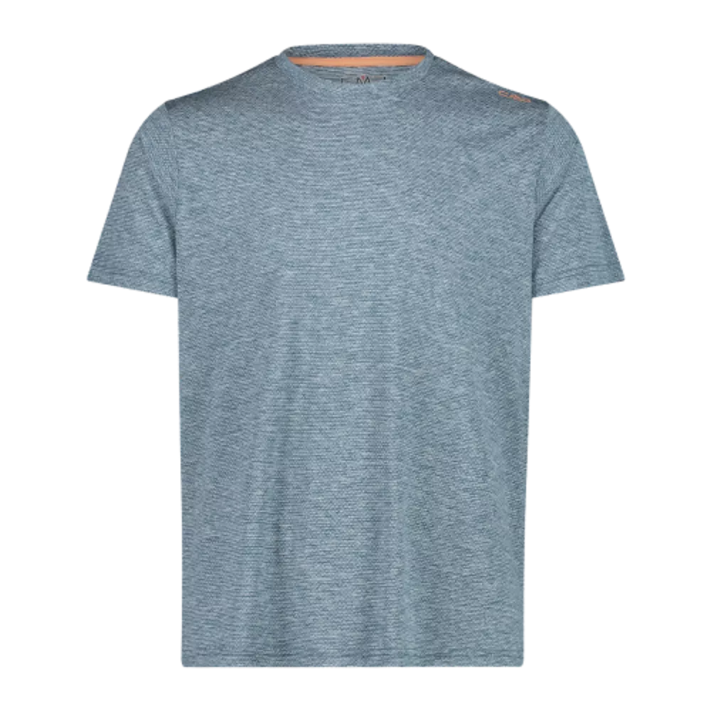 CMP T-shirt for men in light melange stretch fabric perfect for trekking.