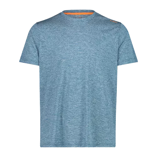 CMP T-shirt for men in light melange stretch fabric perfect for trekking.