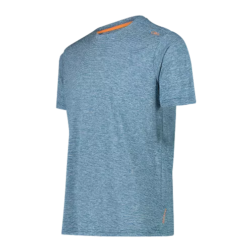 CMP T-shirt for men in light melange stretch fabric perfect for trekking.