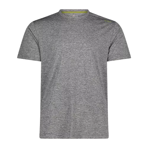 CMP T-shirt for men in light melange stretch fabric perfect for trekking.