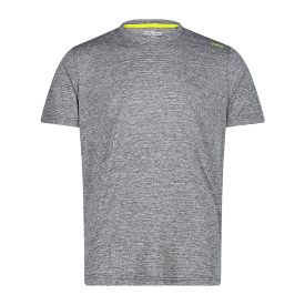 CMP T-shirt for men in light melange stretch fabric perfect for trekking.