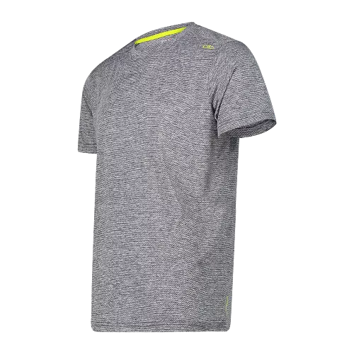 CMP T-shirt for men in light melange stretch fabric perfect for trekking.