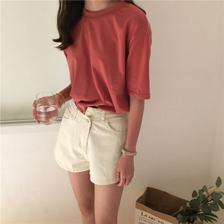 Crew Neck Short Sleeve T-Shirt, Style: WI107.