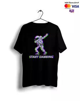 Dabbing Astro - Basic Black Digital Graphics T-shirt