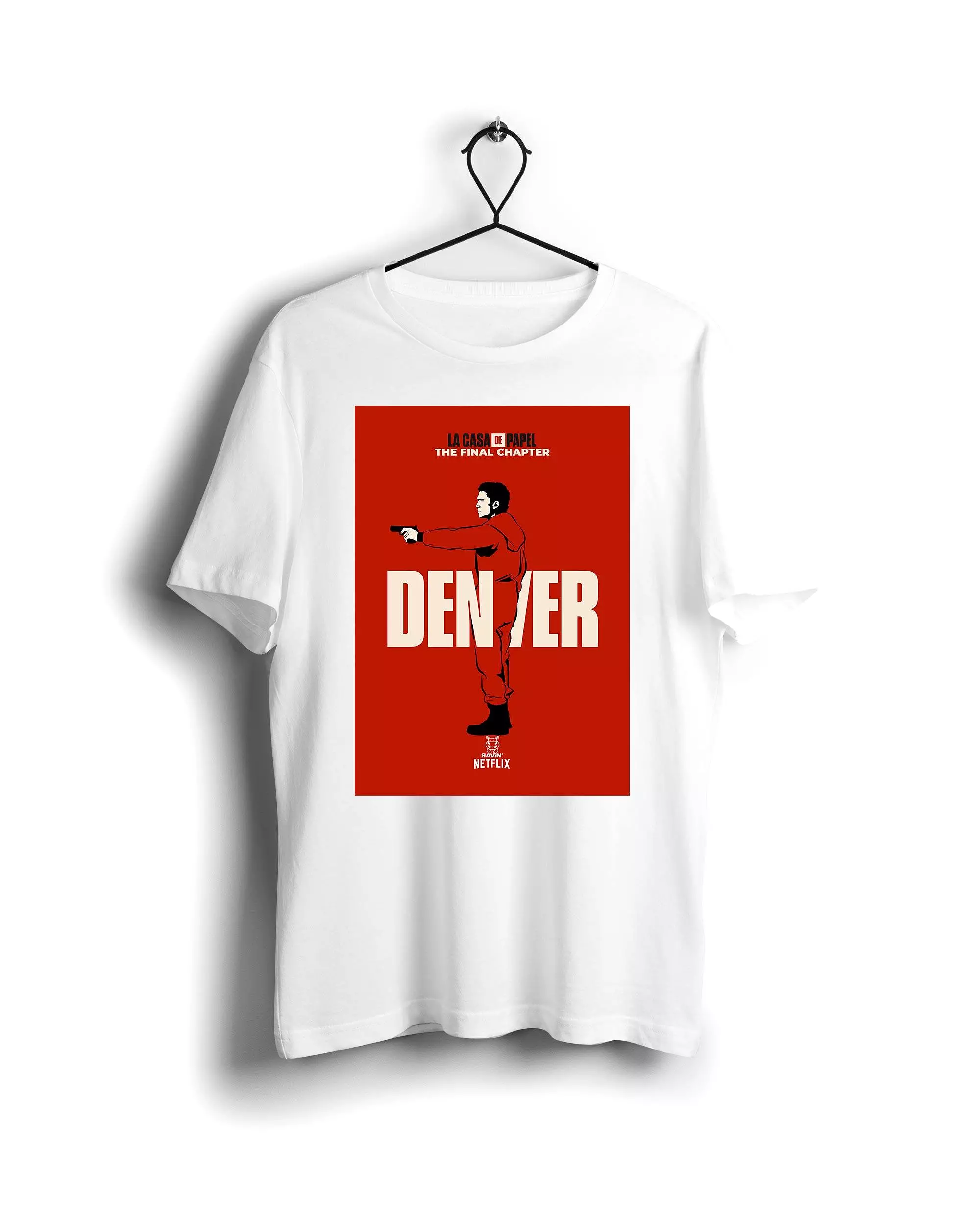 Denver La Casa De Papel X Ravin X Hippo Digital Graphics Basic T-shirt White