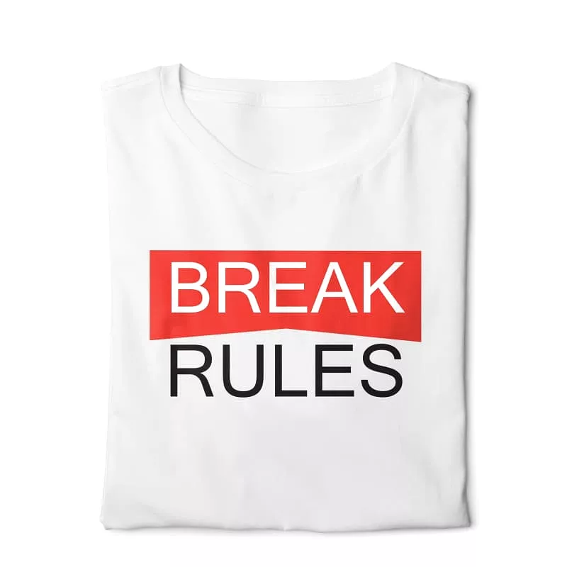 Digital Graphics T-shirt White - Break Rules.