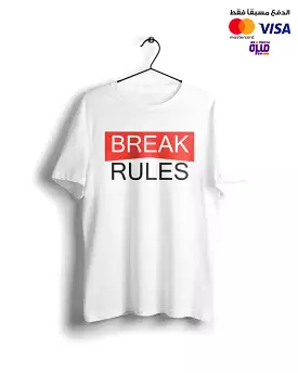 Digital Graphics T-shirt White - Break Rules.