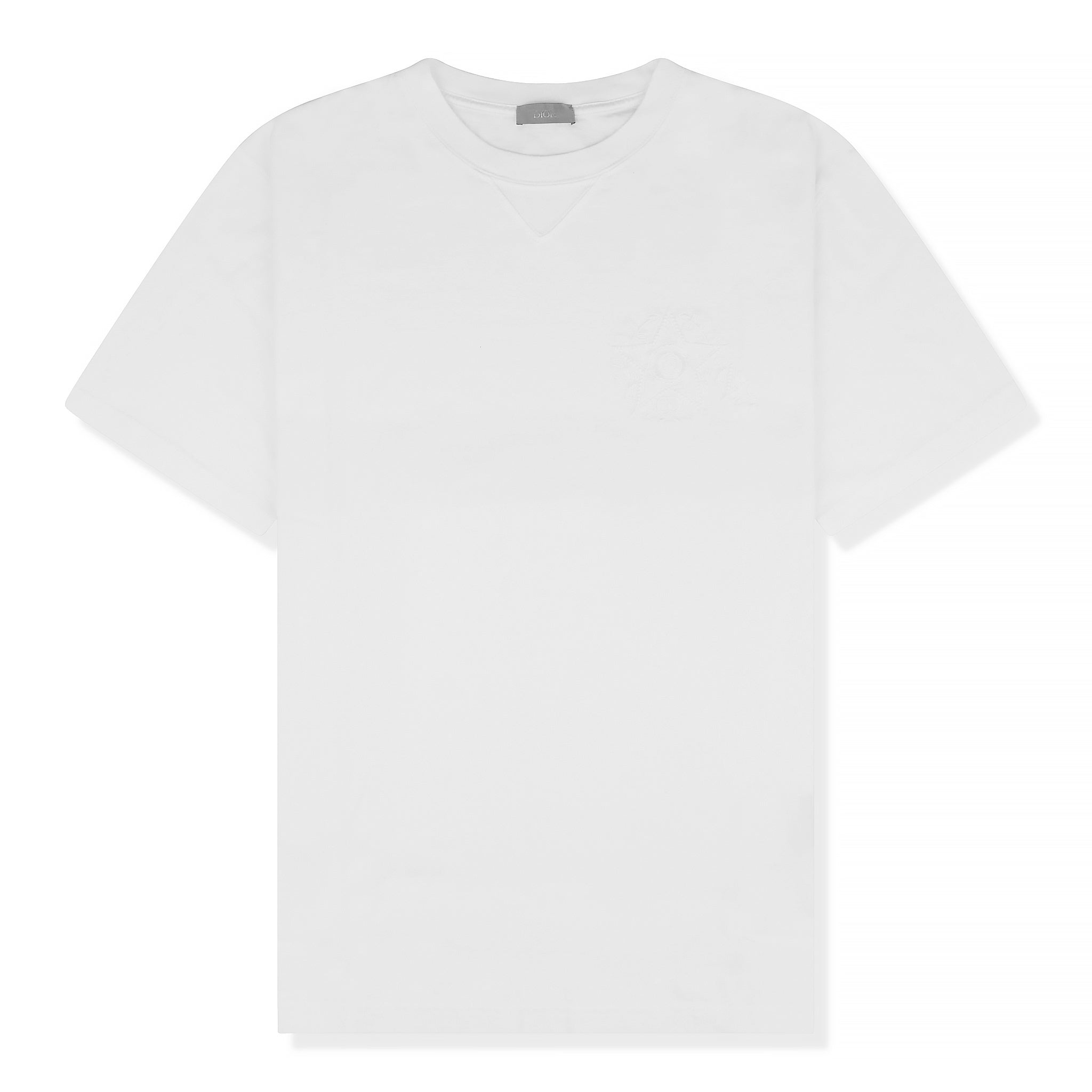 Dior CD embroidered oversized white T-shirt.