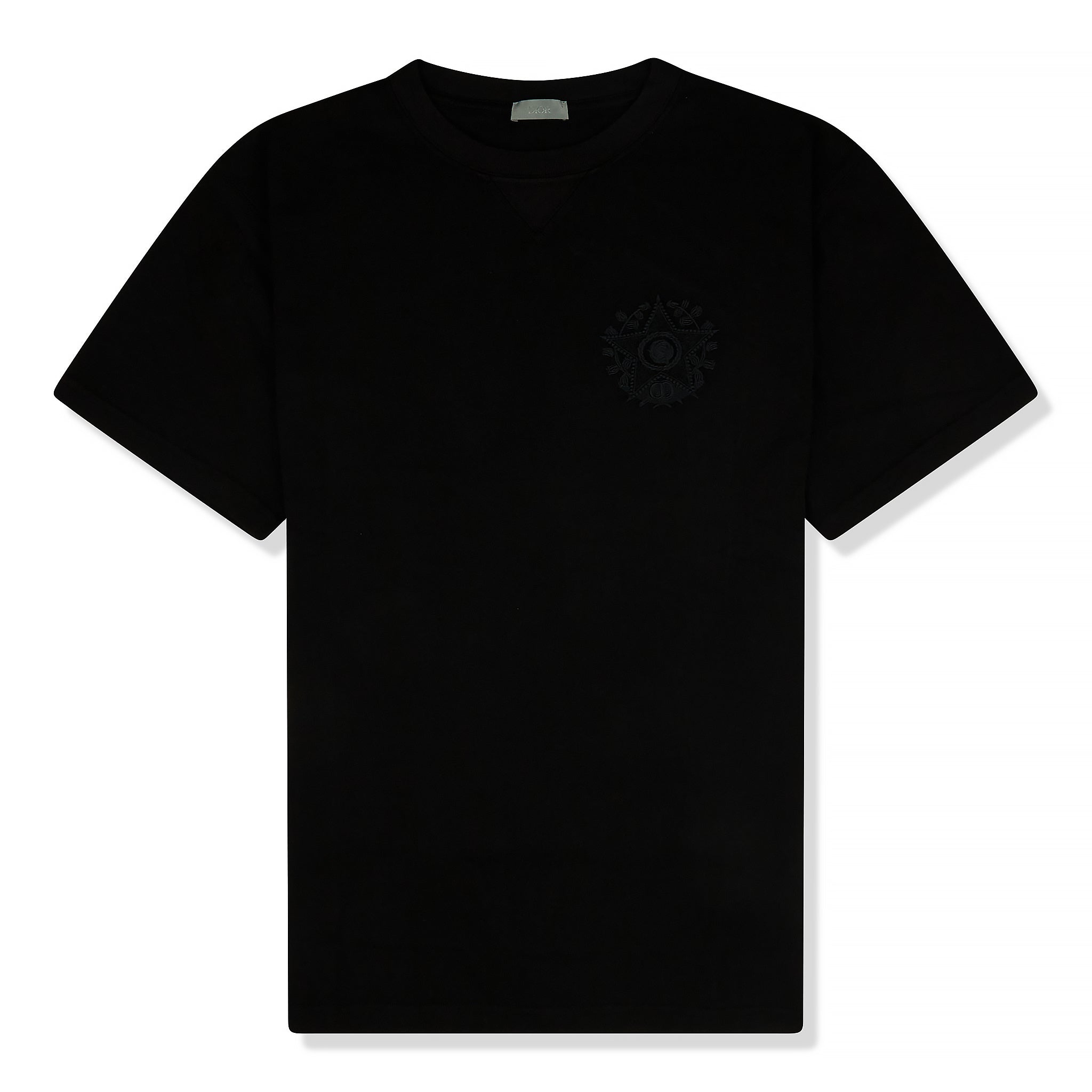 Dior embroidered oversized black t-shirt, CD toile design