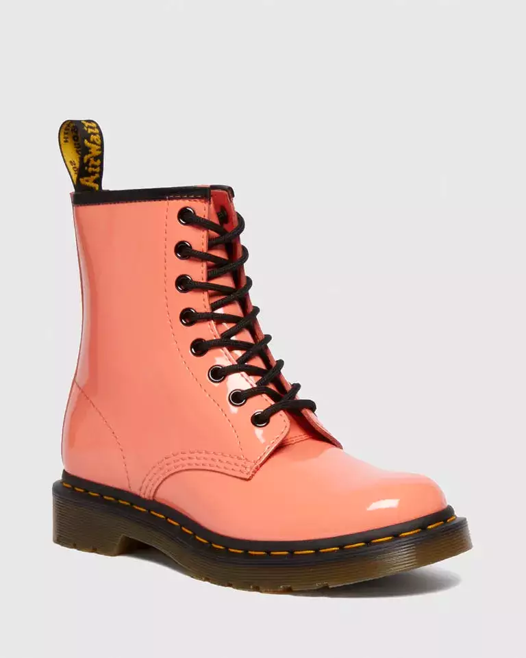 Doc Martens Women's Coral Patent Leather Lace Up Boots