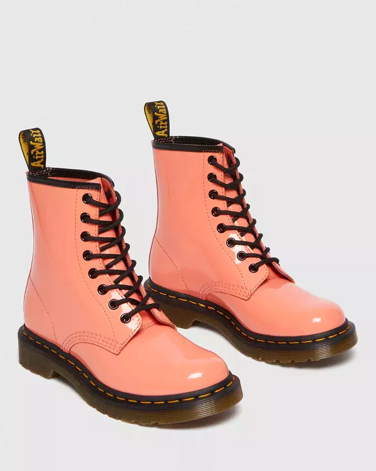 Doc Martens Women's Coral Patent Leather Lace Up Boots