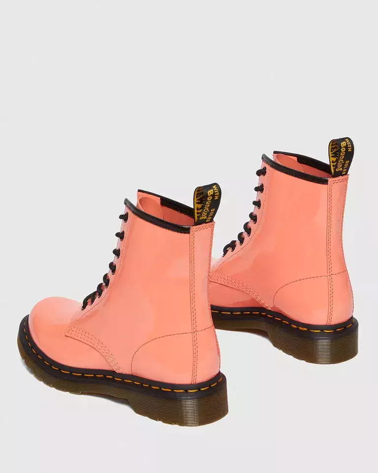 Doc Martens Women's Coral Patent Leather Lace Up Boots