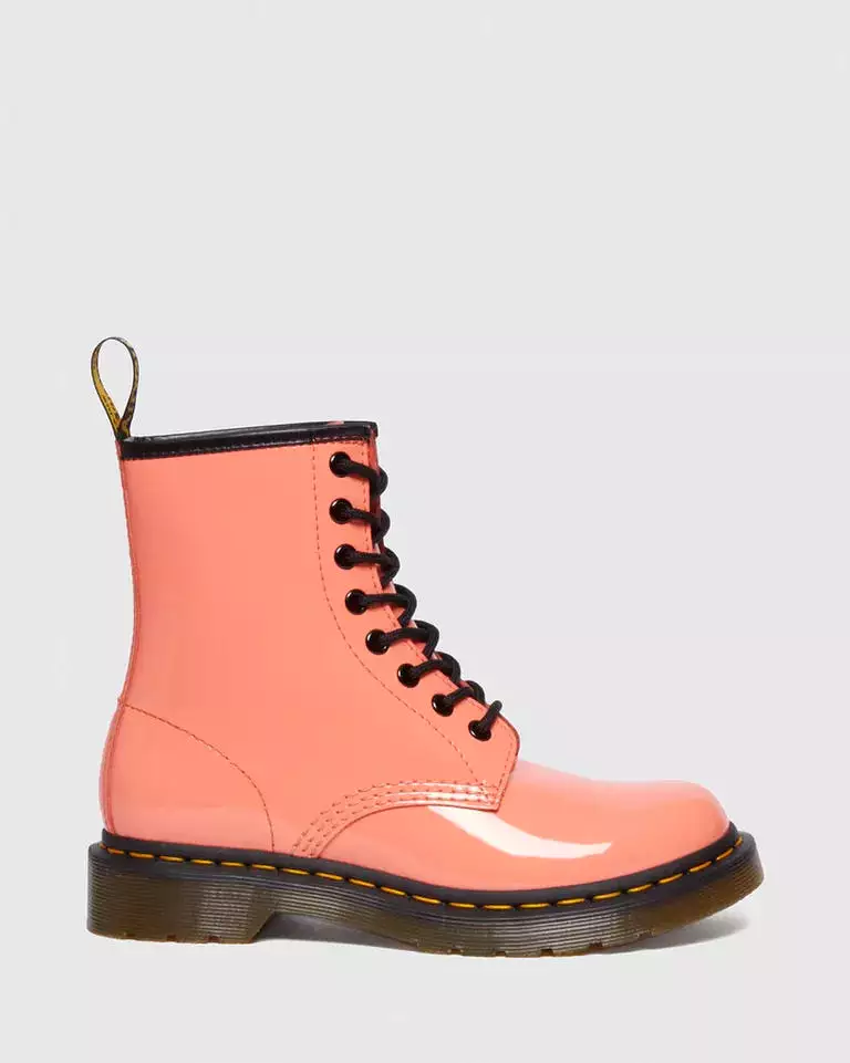 Doc Martens Women's Coral Patent Leather Lace Up Boots