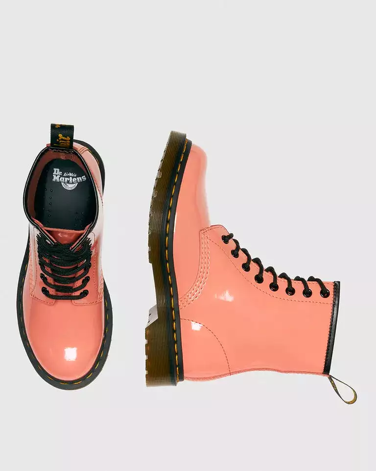 Doc Martens Women's Coral Patent Leather Lace Up Boots