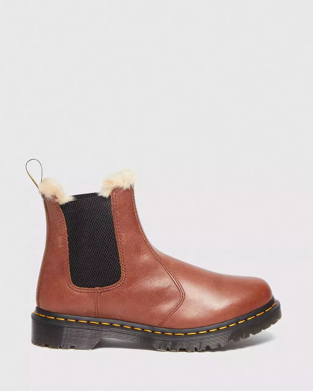 Doc Martens women's Leonore faux fur-lined Chelsea boots (tan Farrier)