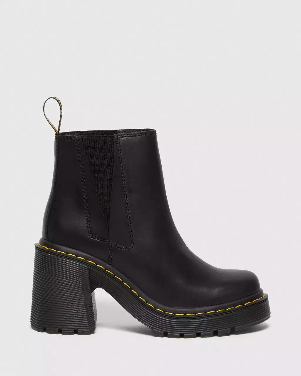 Doc Martens Women's Spence Leather Flared Heel Chelsea Boots - Black Sendal | Shop Now