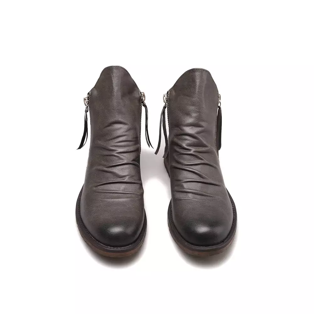 Double zip men's boots with anti-slip soles