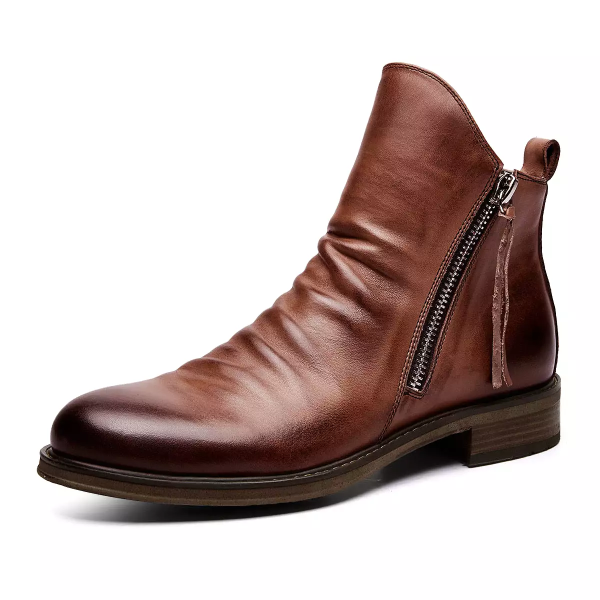 Double zip men's boots with anti-slip soles