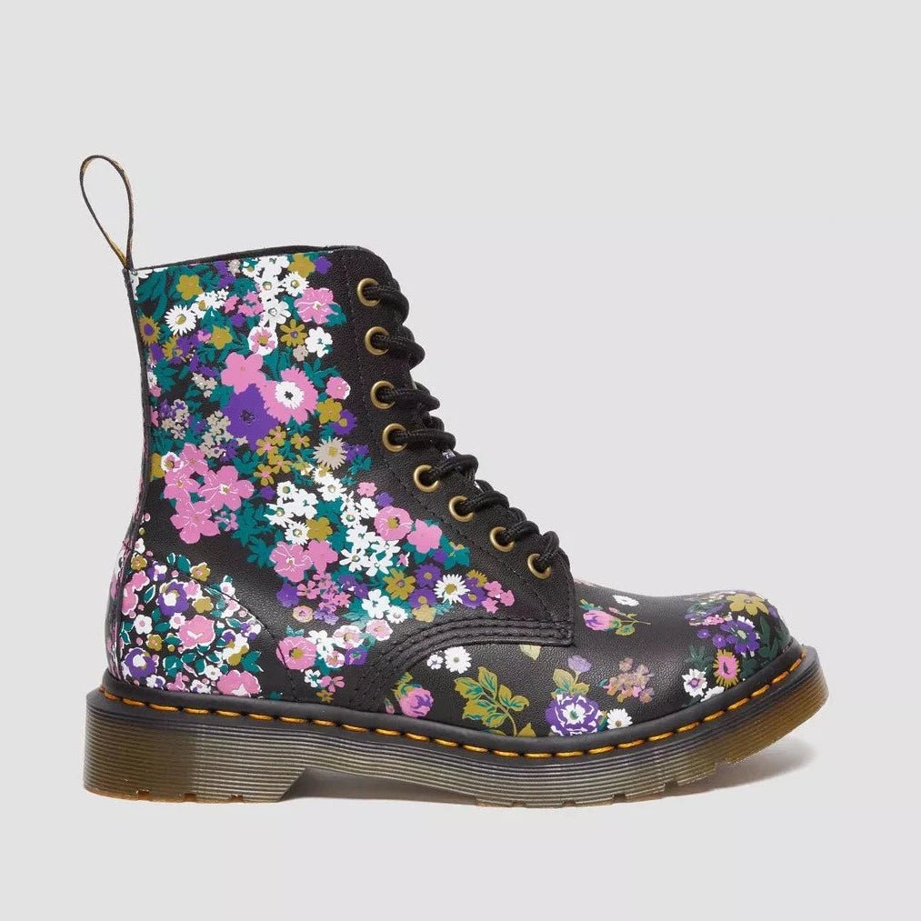 Dr. Martens 1460 Pascal Black+Multi Vintage Floral Backhand - Women's Shoes