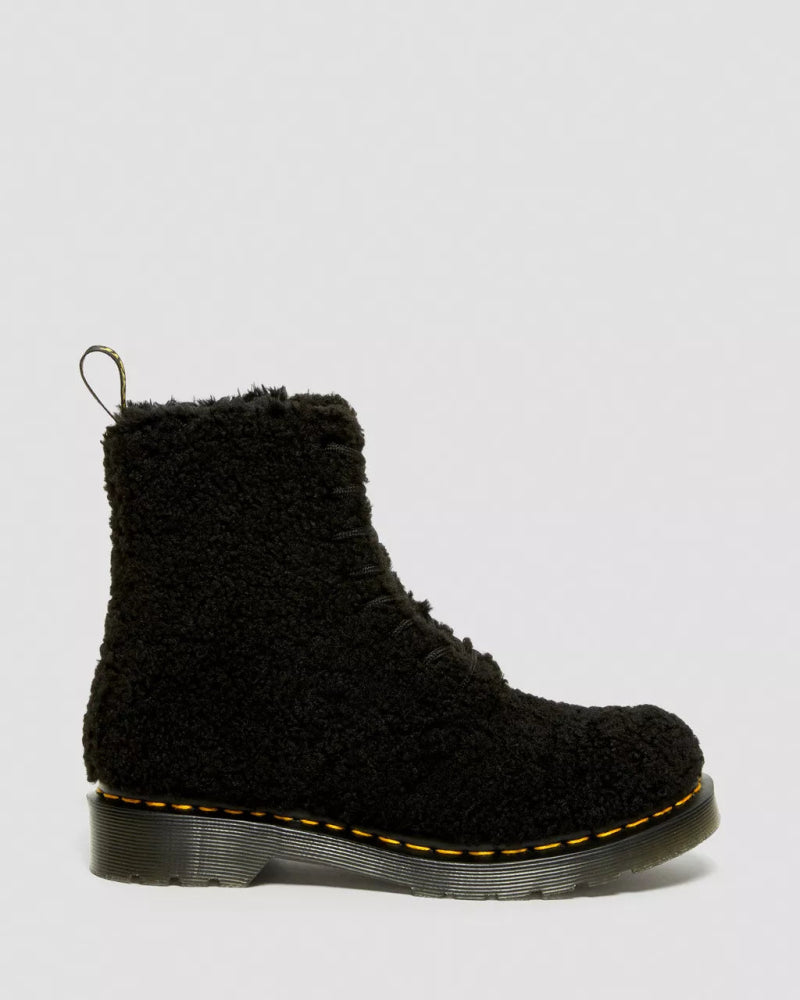 Dr. Martens Women's 1460 Pascal Faux Shearling - Black Lux Borg boots