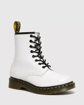 Dr. Martens Women's 1460 White Patent Leather Lace Up Boots