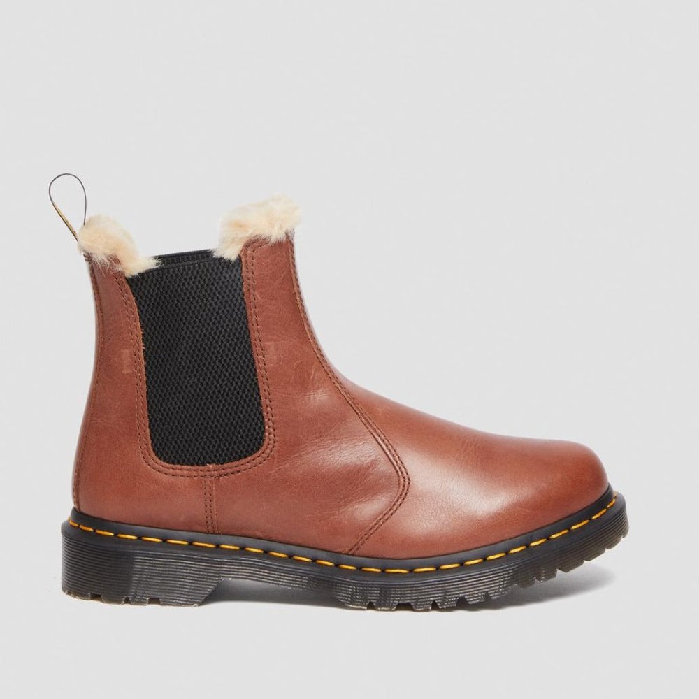 Dr. Martens Women's 2976 Leonore Tan Faux Fur Lined