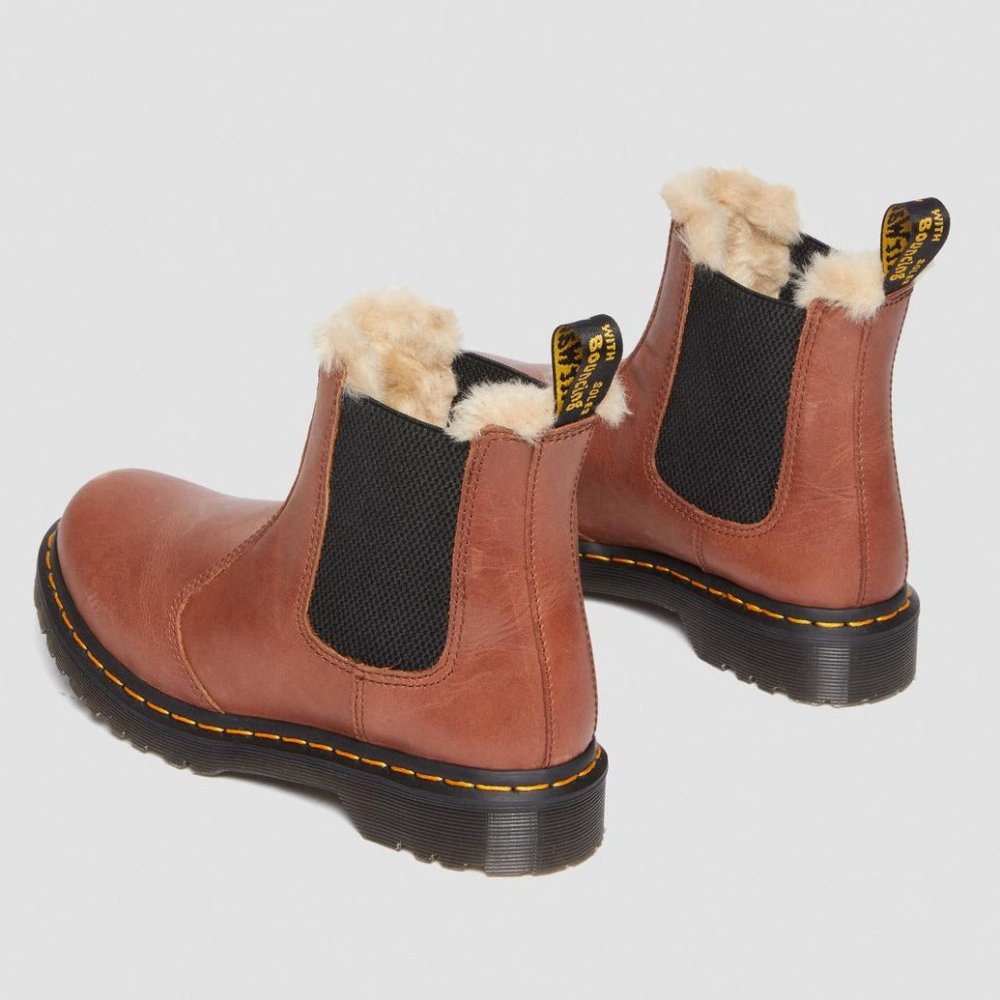 Dr. Martens Women's 2976 Leonore Tan Faux Fur Lined