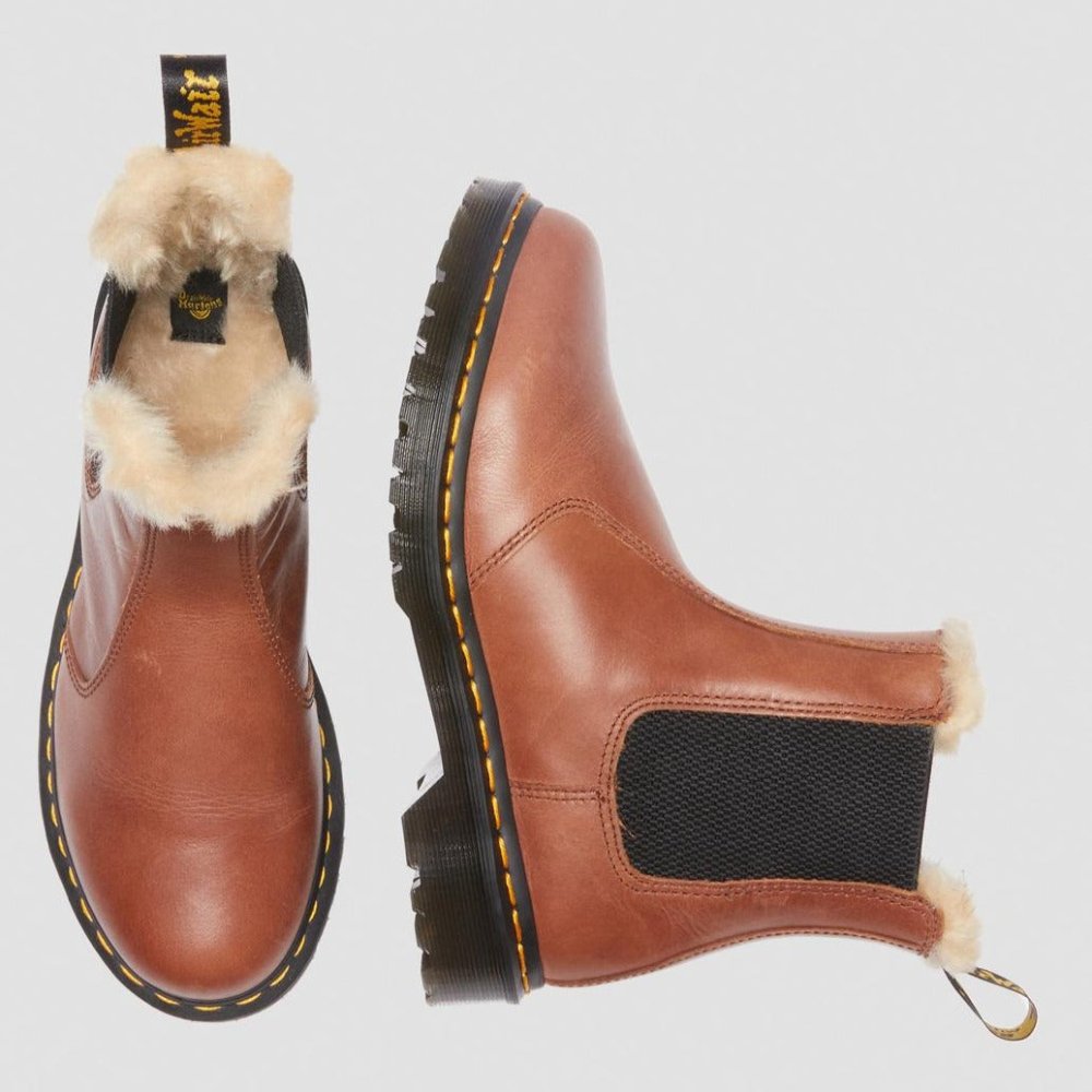 Dr. Martens Women's 2976 Leonore Tan Faux Fur Lined