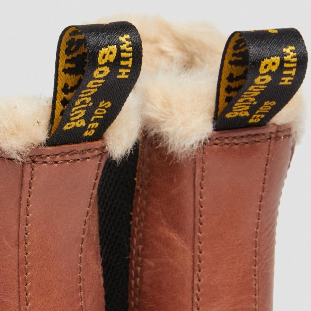 Dr. Martens Women's 2976 Leonore Tan Faux Fur Lined