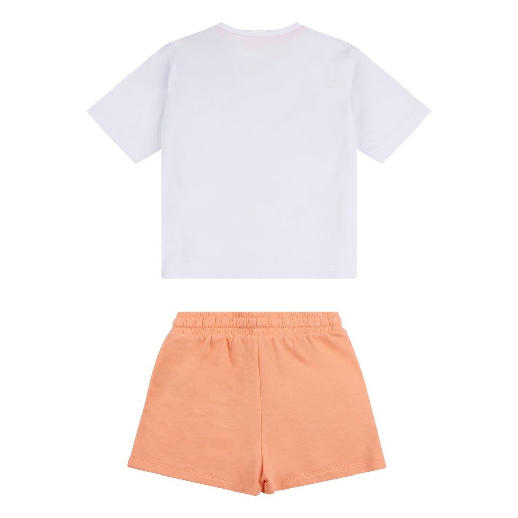 Elle Junior Stripe Logo Tee & Short Set.