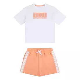 Elle Junior Stripe Logo Tee & Short Set.