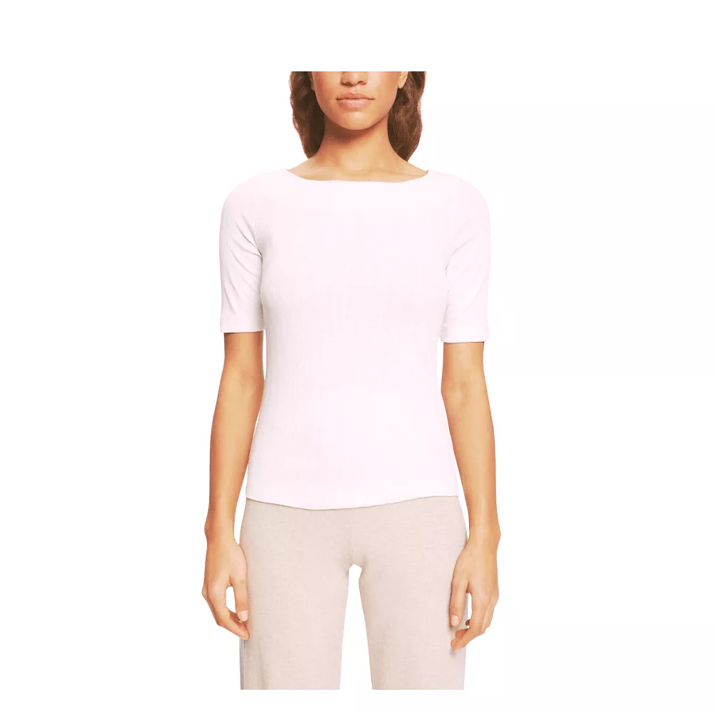 Esprit Soft Pink Ribbed T-Shirt - 993EE1K353