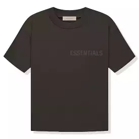 Fear Of God Essentials Off Black T Shirt - Logo - Flocked