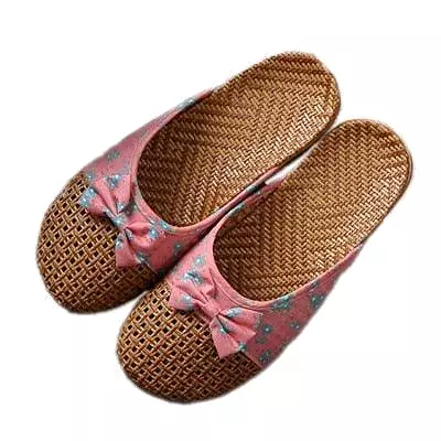 Flax Slip On Sandals with Floral Print