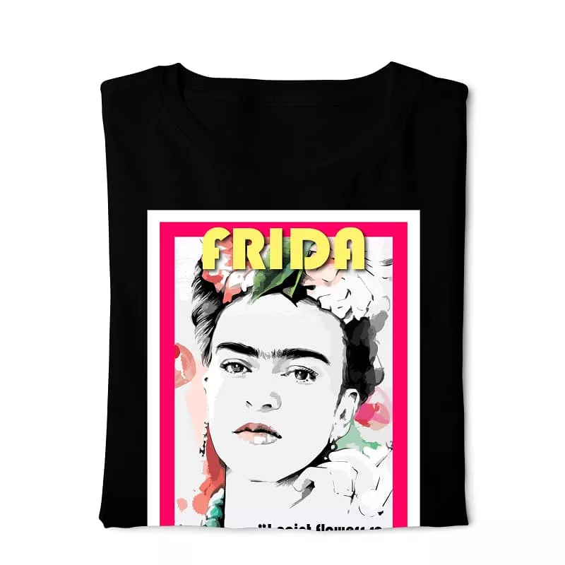 Frida Kahlo black T-shirt - digital graphics - basic.