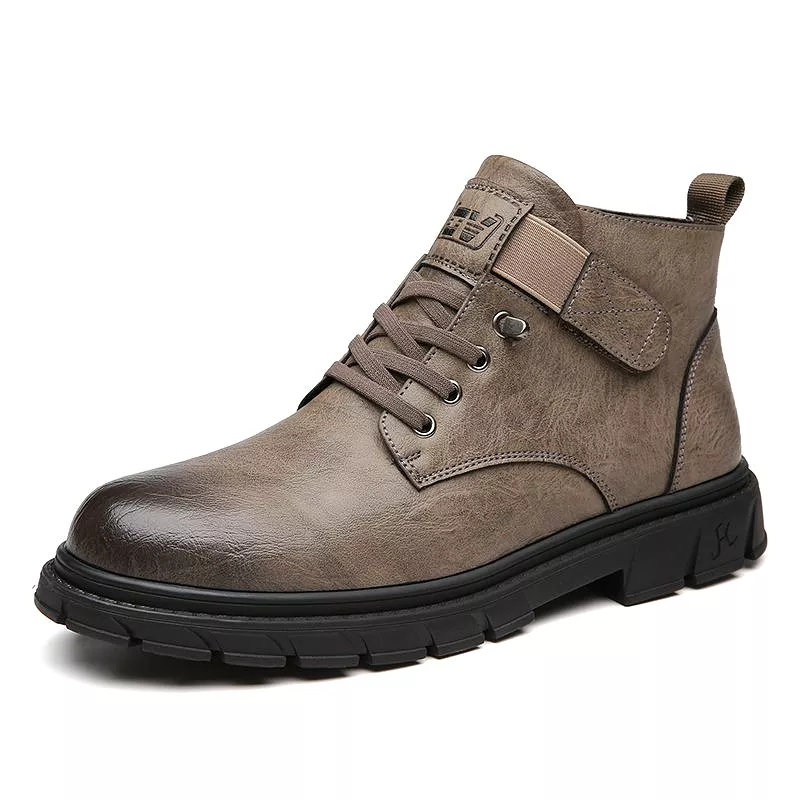 Genuine leather high-top men's boots