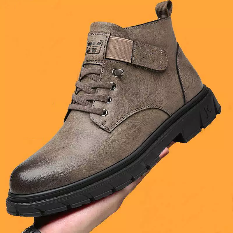 Genuine leather high-top men's boots