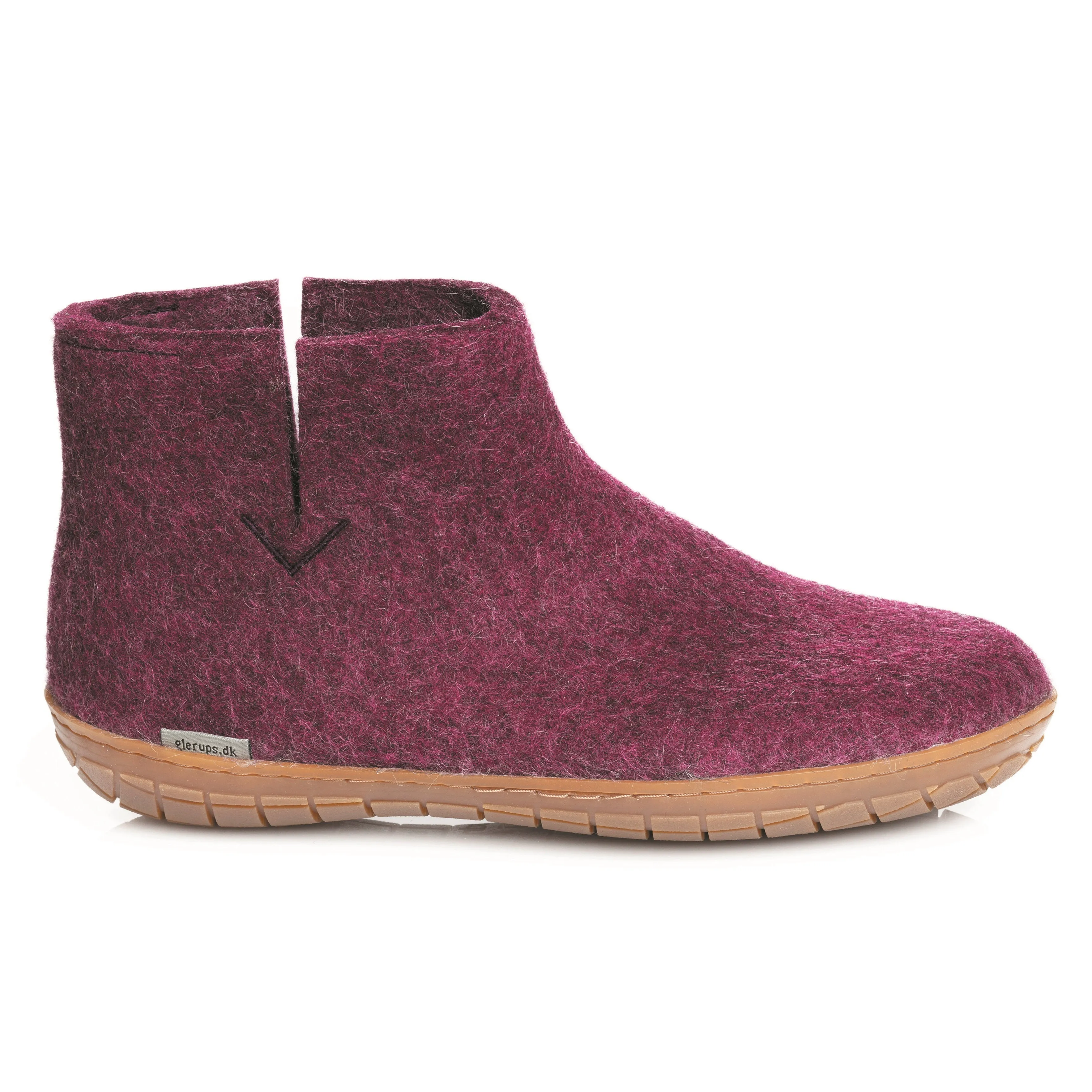 Glerups Slipper - Ankle Boot Cut (Natural Rubber Sole)