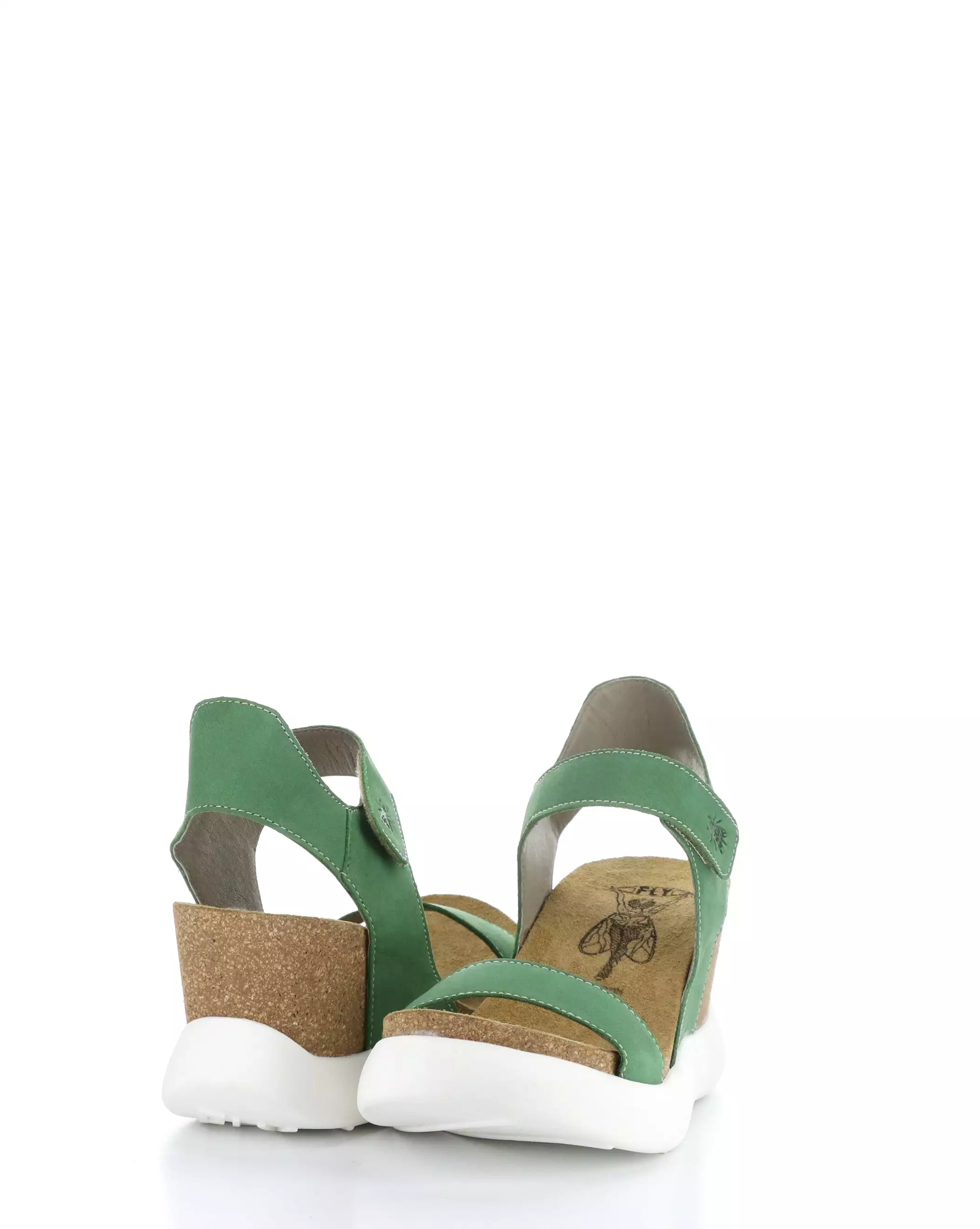 GOGO967FLY 003 Lime Green Sandals with Velcro Straps