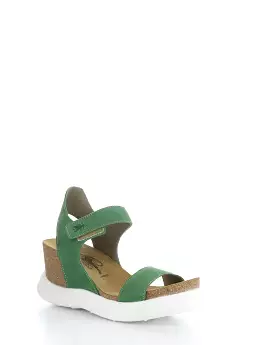 GOGO967FLY 003 Lime Green Sandals with Velcro Straps