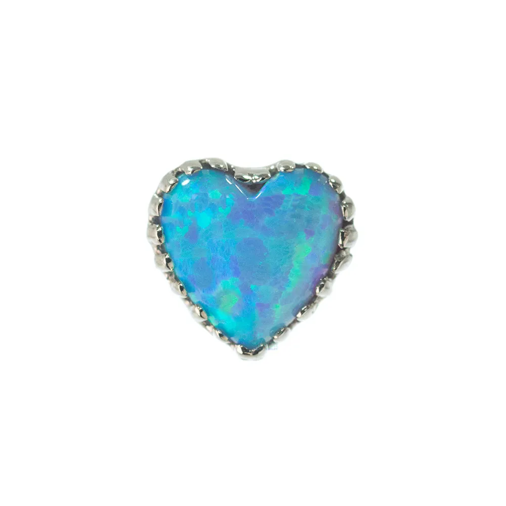 Gold Heart Opal End - Threadless