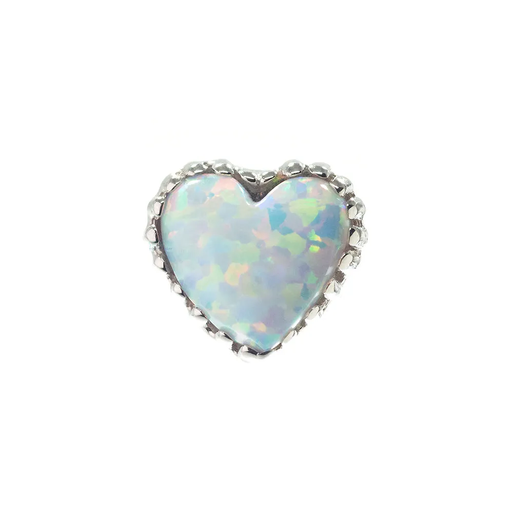 Gold Heart Opal End - Threadless