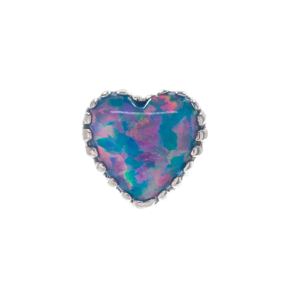 Gold Heart Opal End - Threadless