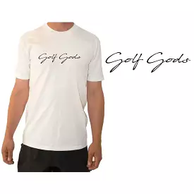 Golf Gods White Script T-Shirt