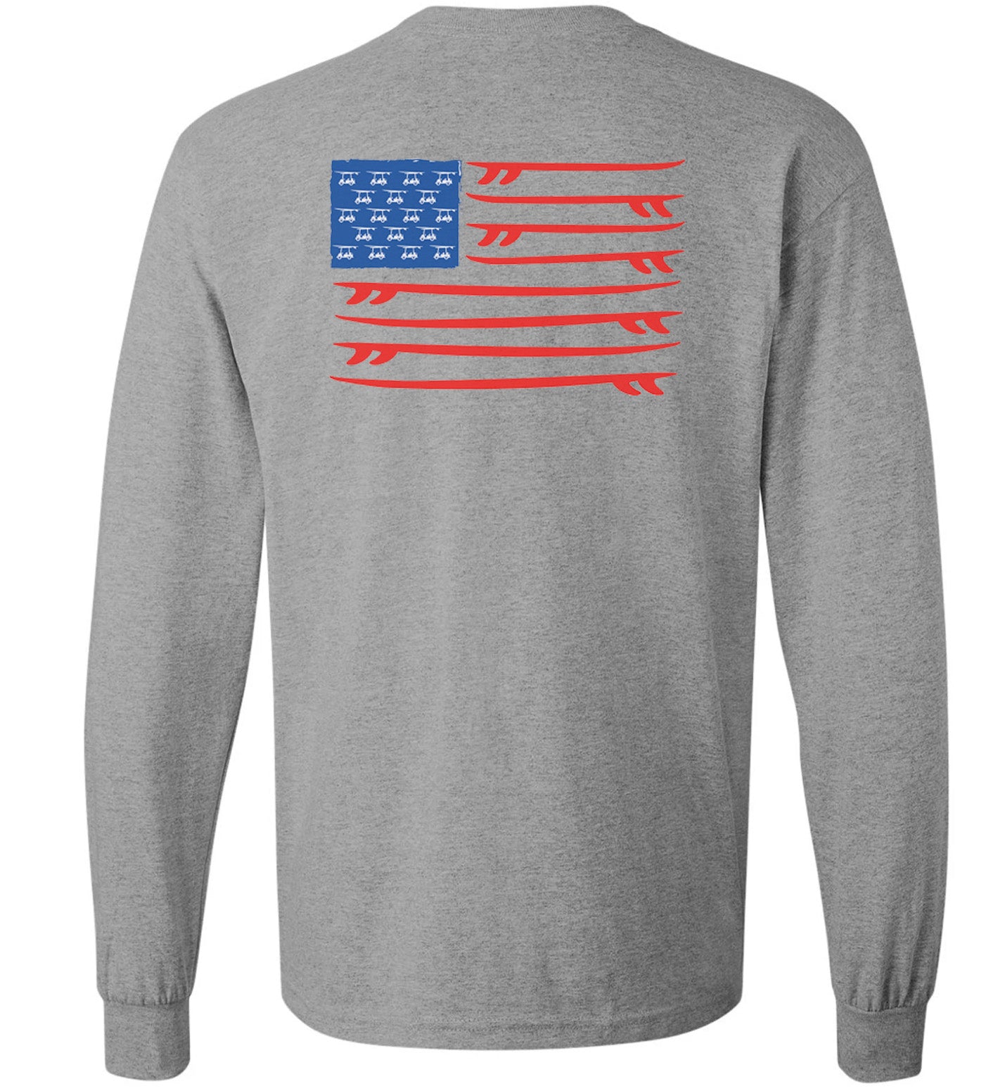 Google SEO: Island Tee - Long Sleeve Surfboard - Heather Grey