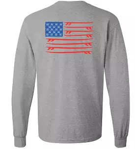 Google SEO: Island Tee - Long Sleeve Surfboard - Heather Grey